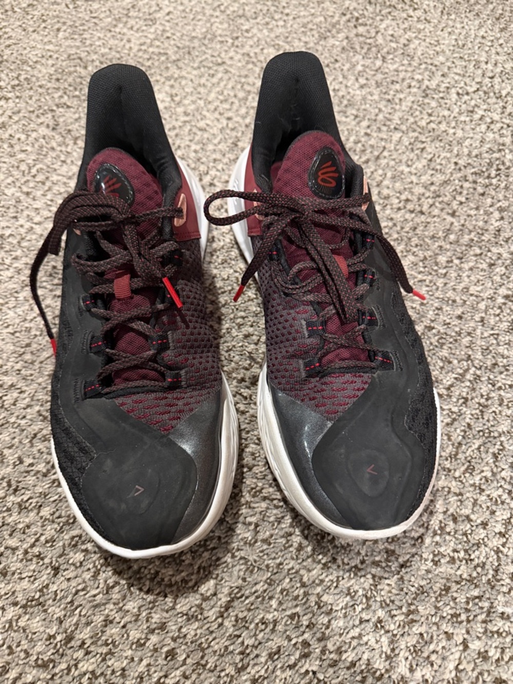Under Armour Burgundy and black Curry Sneakers